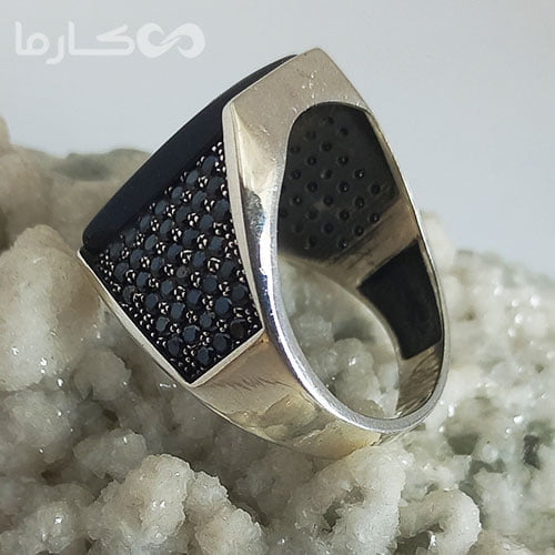 انگشتر عقیق مشکی (کد1214) — تصویر ۵