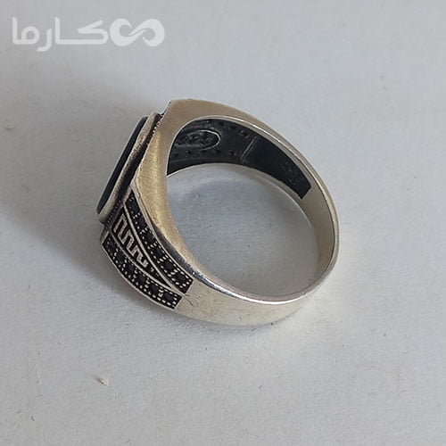 انگشتر عقیق مشکی (کد 1215) — تصویر ۶