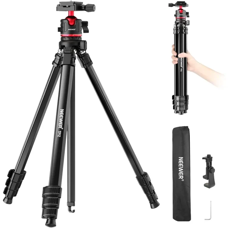 سه پایه دوربین نیور NEEWER TP12 TRAVEL TRIPOD WITH BALL HEAD AND PHONE HOLDER — تصویر ۲