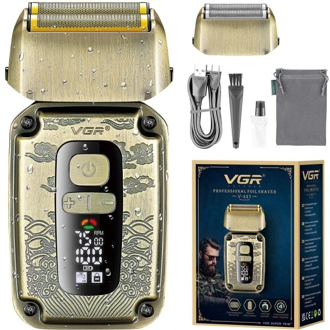 ماشین اصلاح وی جی آر مدل VGR V-337 ضد آب با تیغه استیل