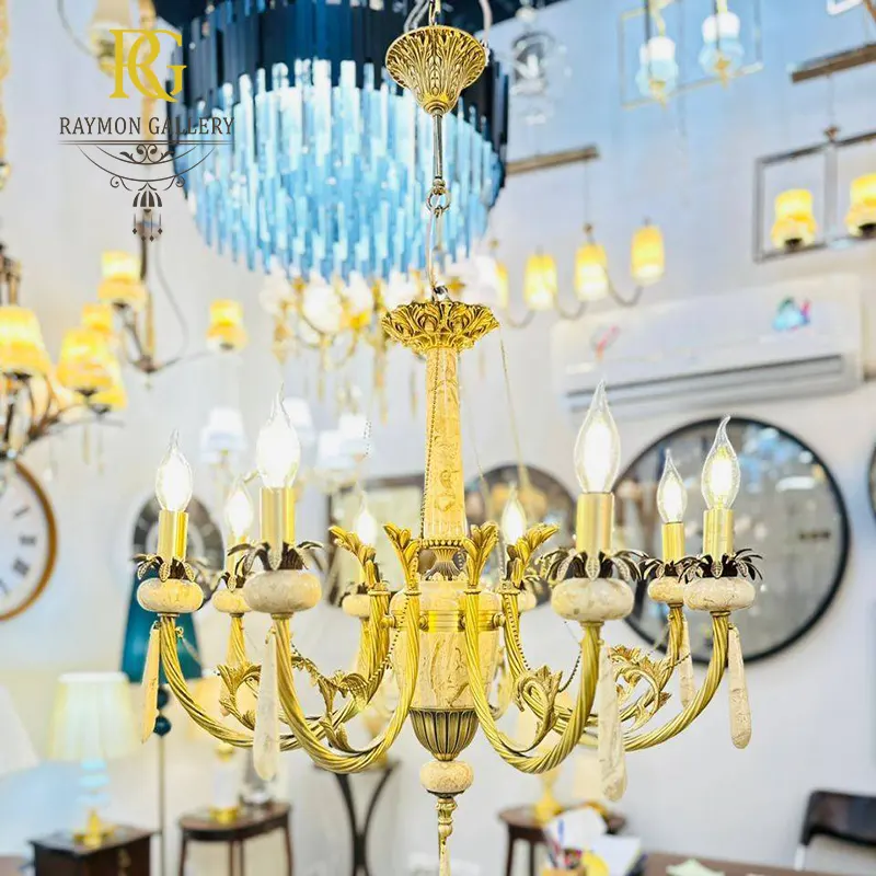 لوستر برنزی ونوس طلایی(8 شاخه)