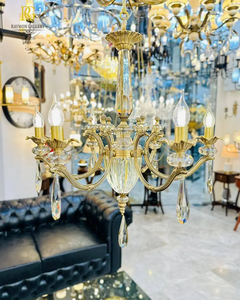 لوستر برنزی نوران 6 شاخه