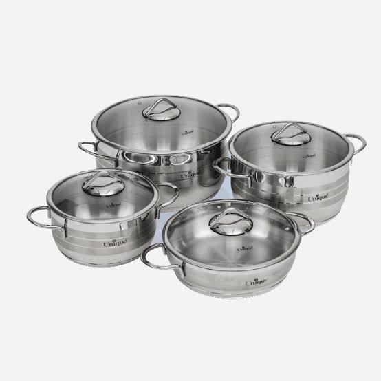 سرویس قابلمه یونیک unique استیل 8 پارچه UN-9900