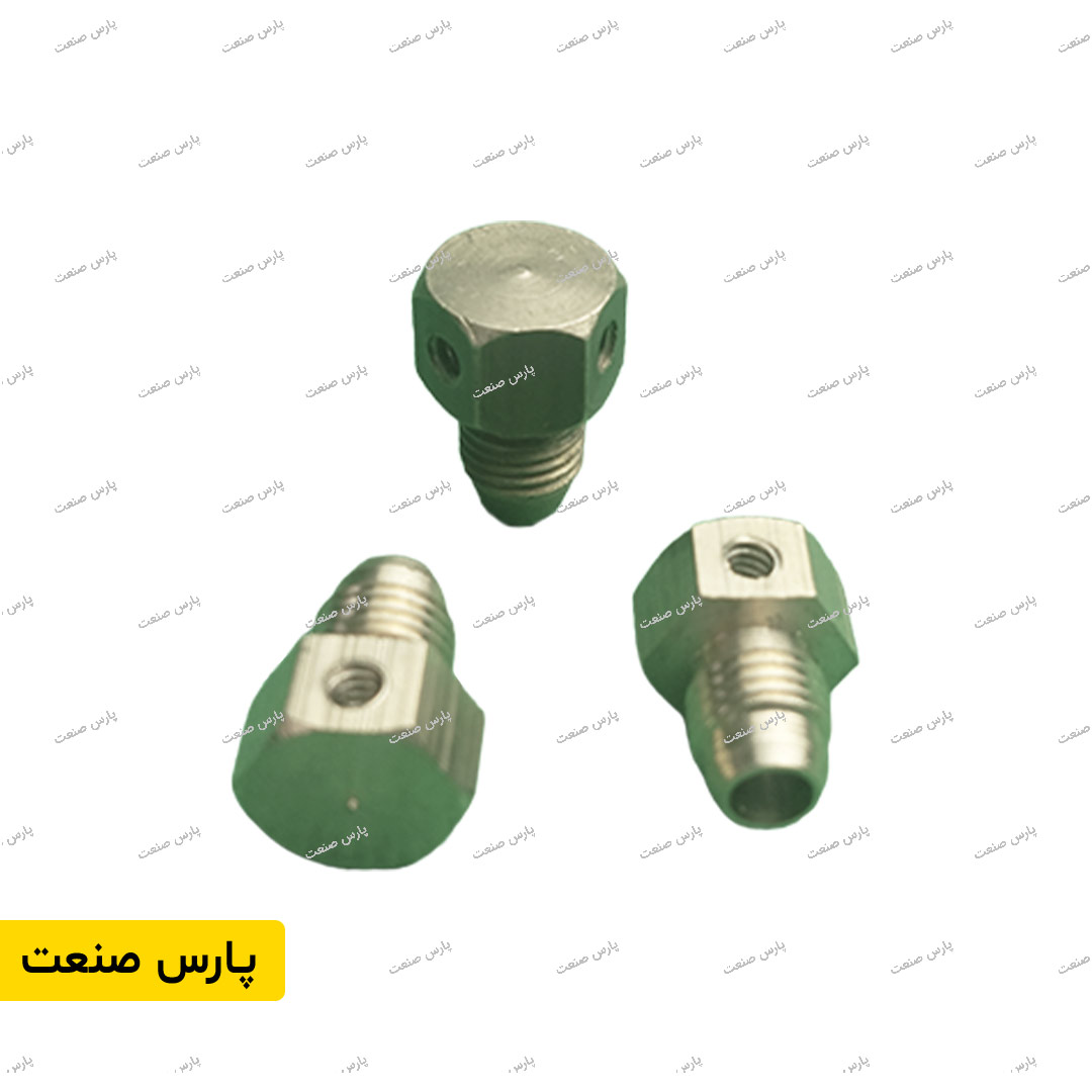 انتهای خط رزوه دار دو خروجی 180 درجه مه پاش فشار قوی (6 پرچی) — تصویر ۳