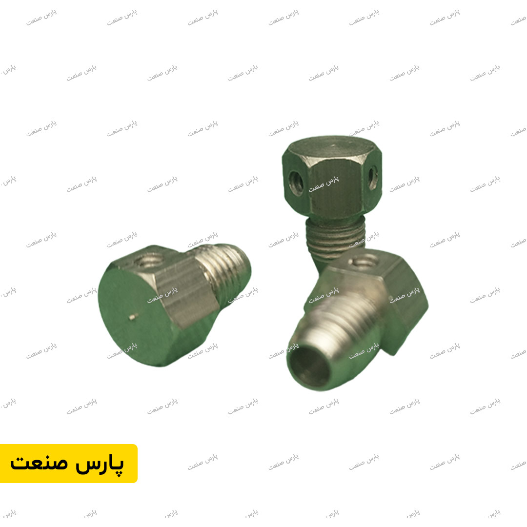 انتهای خط رزوه دار دو خروجی 45 درجه مه پاش فشار قوی (6 پرچی) — تصویر ۳