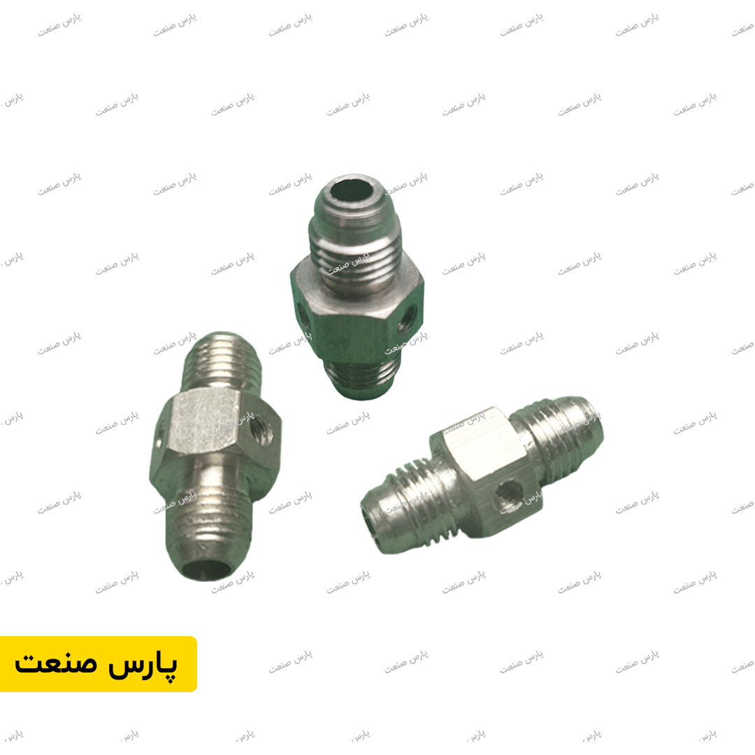 پایه نازل دو خروجی دو سر رزوه 45 درجه مه پاش فشار قوی (6 پرچی) — تصویر ۴