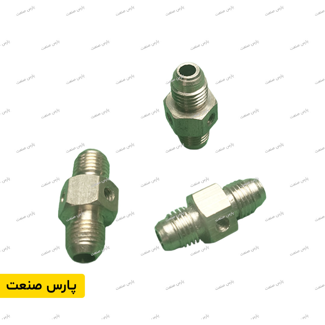 پایه نازل دو خروجی دو سر رزوه 45 درجه مه پاش فشار قوی (6 پرچی) — تصویر ۳