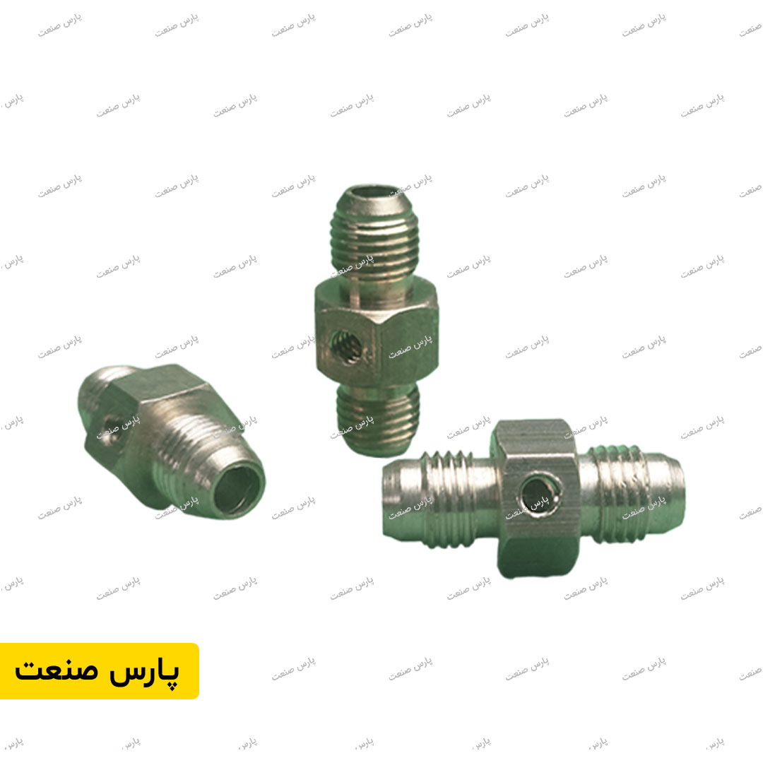 پایه نازل دو خروجی دو سر رزوه 180 درجه مه پاش فشار قوی (6 پرچی) — تصویر ۲
