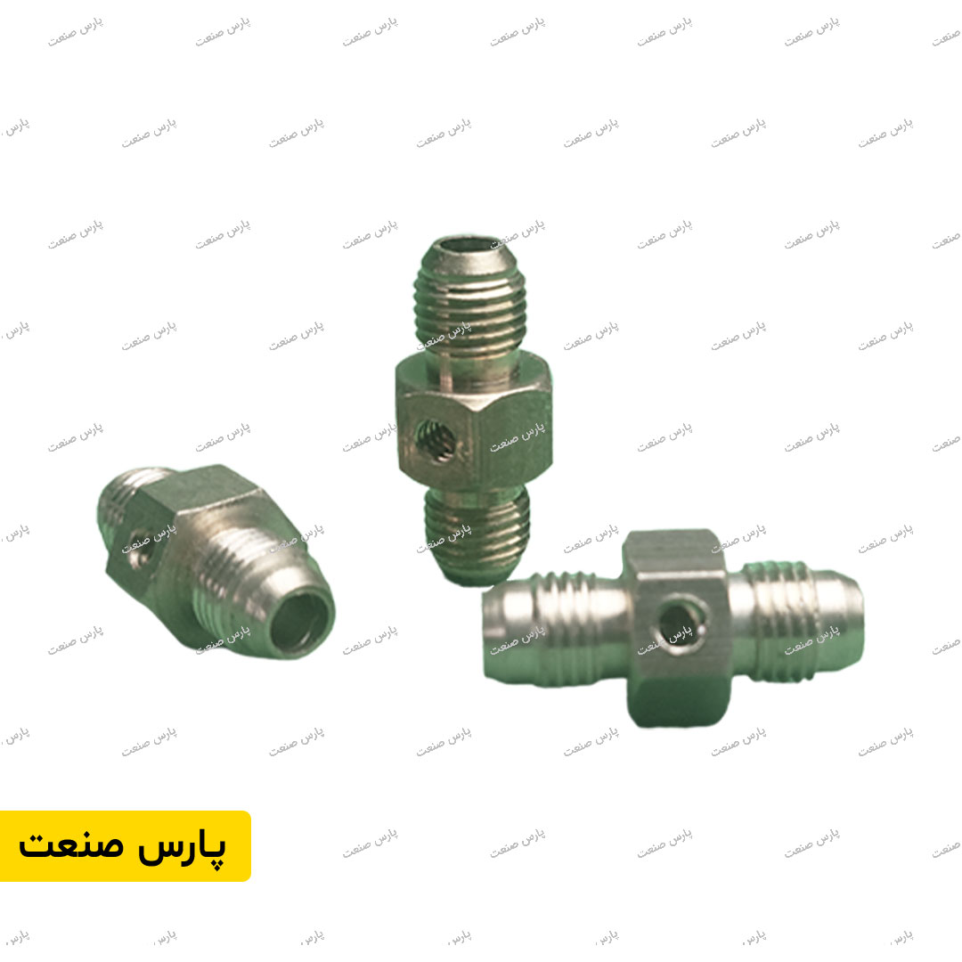 پایه نازل دو خروجی دو سر رزوه 180 درجه مه پاش فشار قوی (6 پرچی) — تصویر ۴