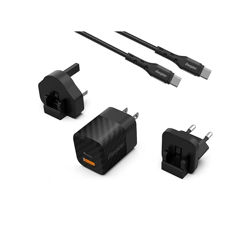 شارژر دیواری 38 وات انرجایزر مدل Energizer A38QMUC دو پورت به همراه کابل USB-C — تصویر ۲