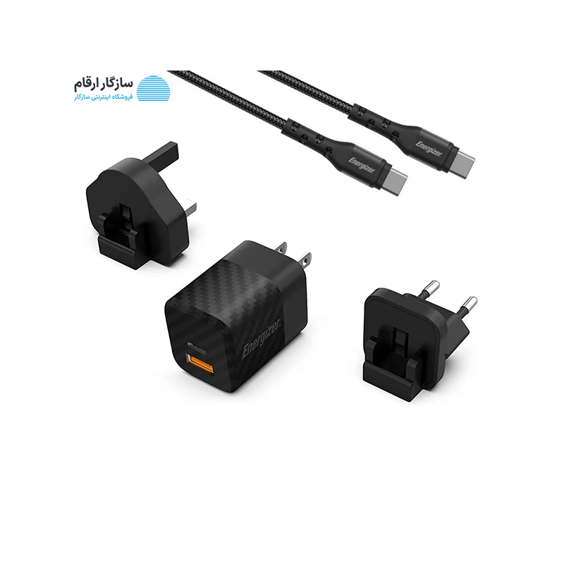 شارژر دیواری 38 وات انرجایزر مدل Energizer A38QMUC دو پورت به همراه کابل USB-C — تصویر ۴