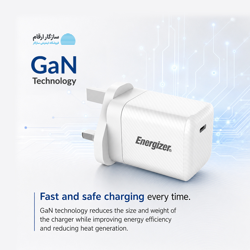 شارژر دیواری 45 وات GaN انرجایزر مدل Energizer A45UK تک پورت USB-C — تصویر ۴