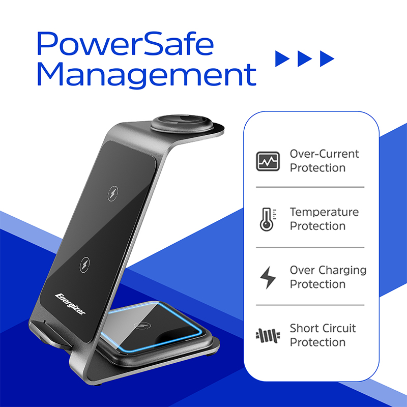 استند شارژر وایرلس 3 کاره انرجایزر مدل WCP302 توان 15 وات به همراه کابل USB-C — تصویر ۶