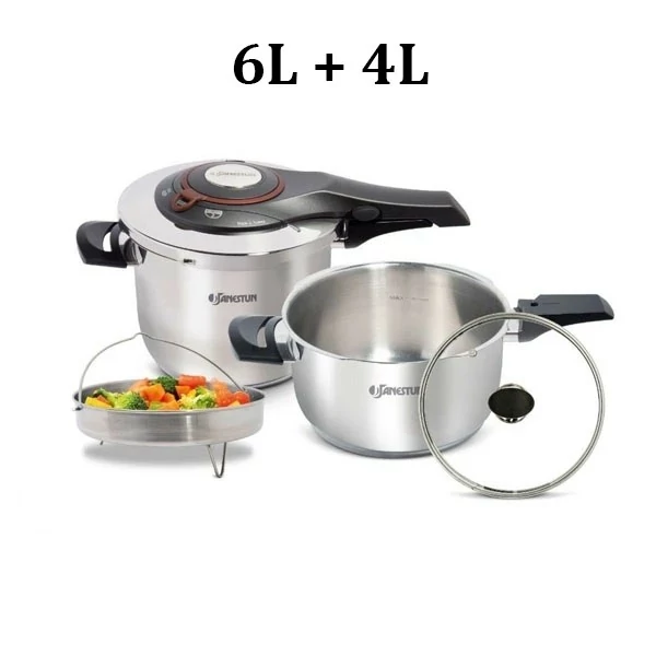 زودپز دوقلو جانستون 6+4 لیتر مدل PROCOOK — تصویر ۲