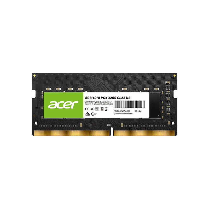 حافظه رم لپ تاپ ایسر DDR4 مدل SD100 فرکانس 3200 مگاهرتز CL22 ظرفیت 8 گیگابایت