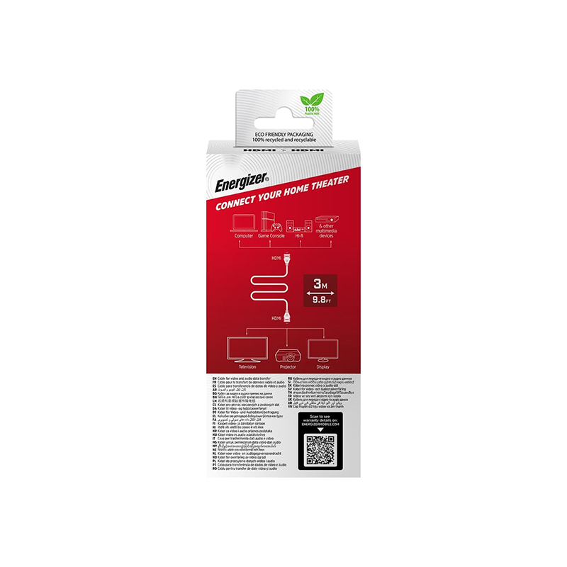 کابل HDMI انرجایزر Energizer HDMI Cable مدل C110 با طول 2 متر — تصویر ۶