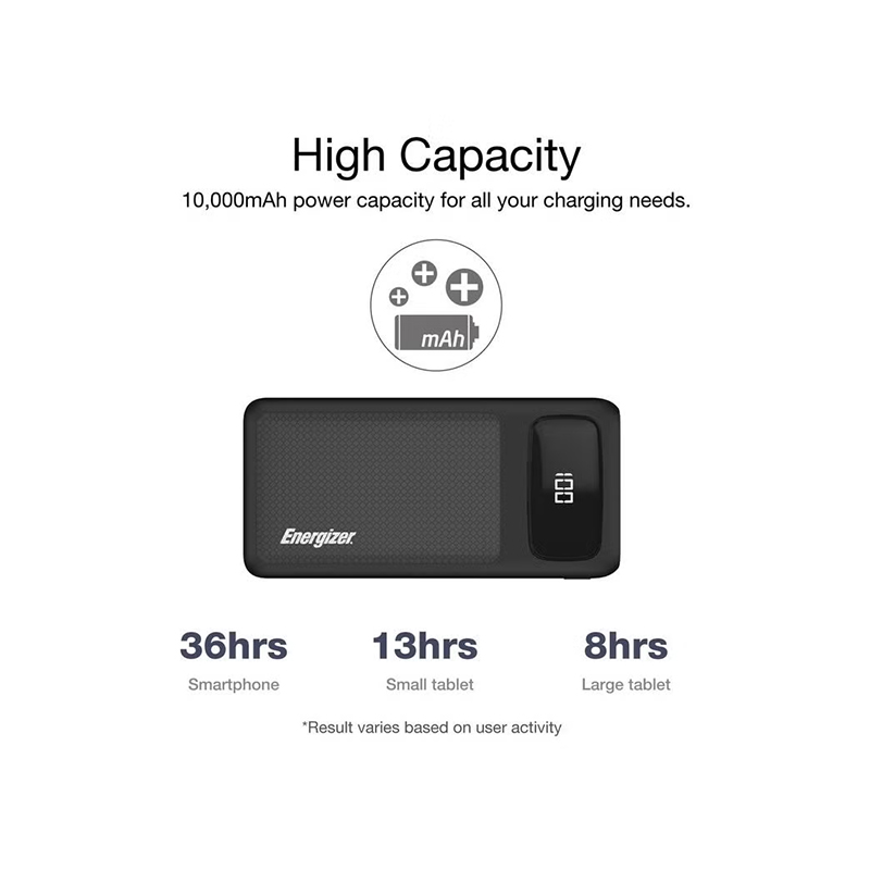 پاور بانک انرجایزر PowerSafe 20W PD مدل UE10063PQ ظرفیت 10000 میلی آمپر سه پورت به همراه کابل USB-C — تصویر ۶