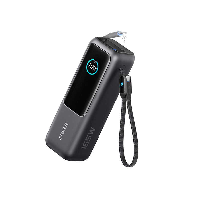 پاور بانک انکر Anker Power Bank مدل A1695 ظرفیت 25000 میلی‌آمپر با دو کابل متصل USB-C با قابلیت شارژ لپ تاپ