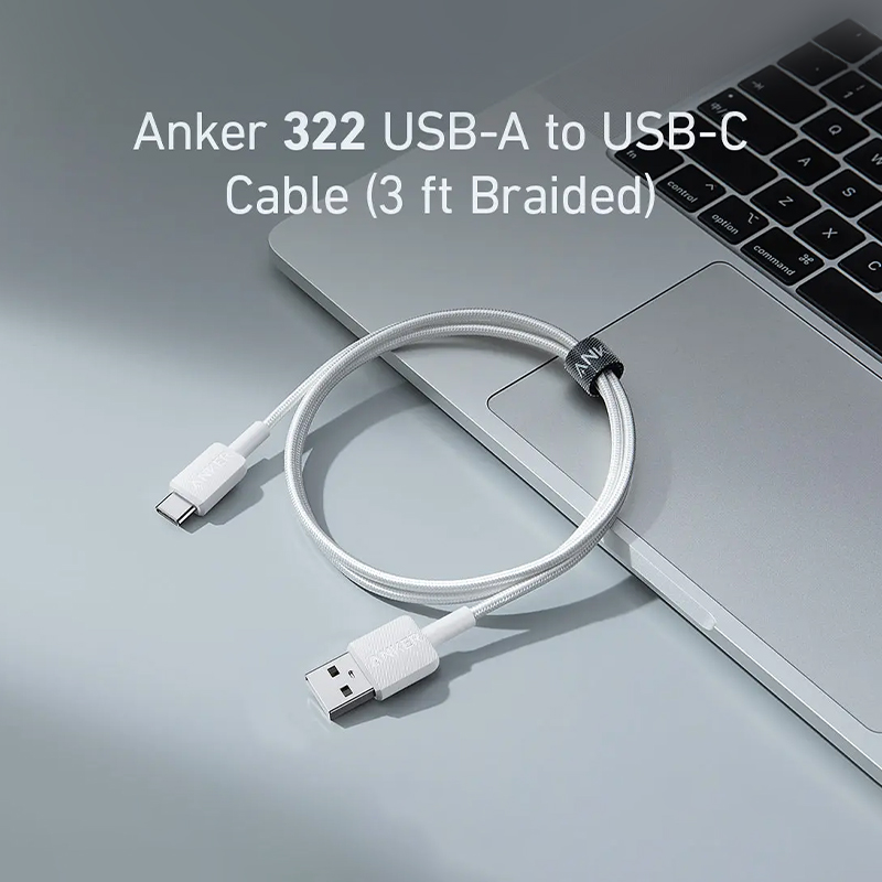 کابل USB-A به USB-C انکر Anker 322 USB-A to USB-C Cable مدل A81H5 با طول 90 سانتی‌متر — تصویر ۷