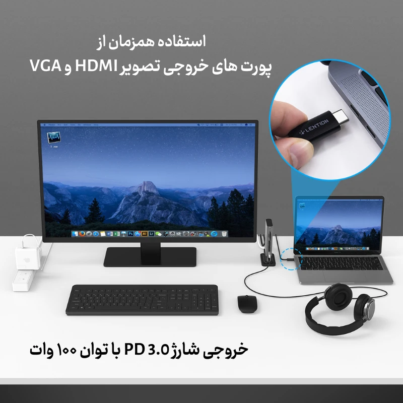 داک استیشن 10پورت D55 | USB-C — تصویر ۴