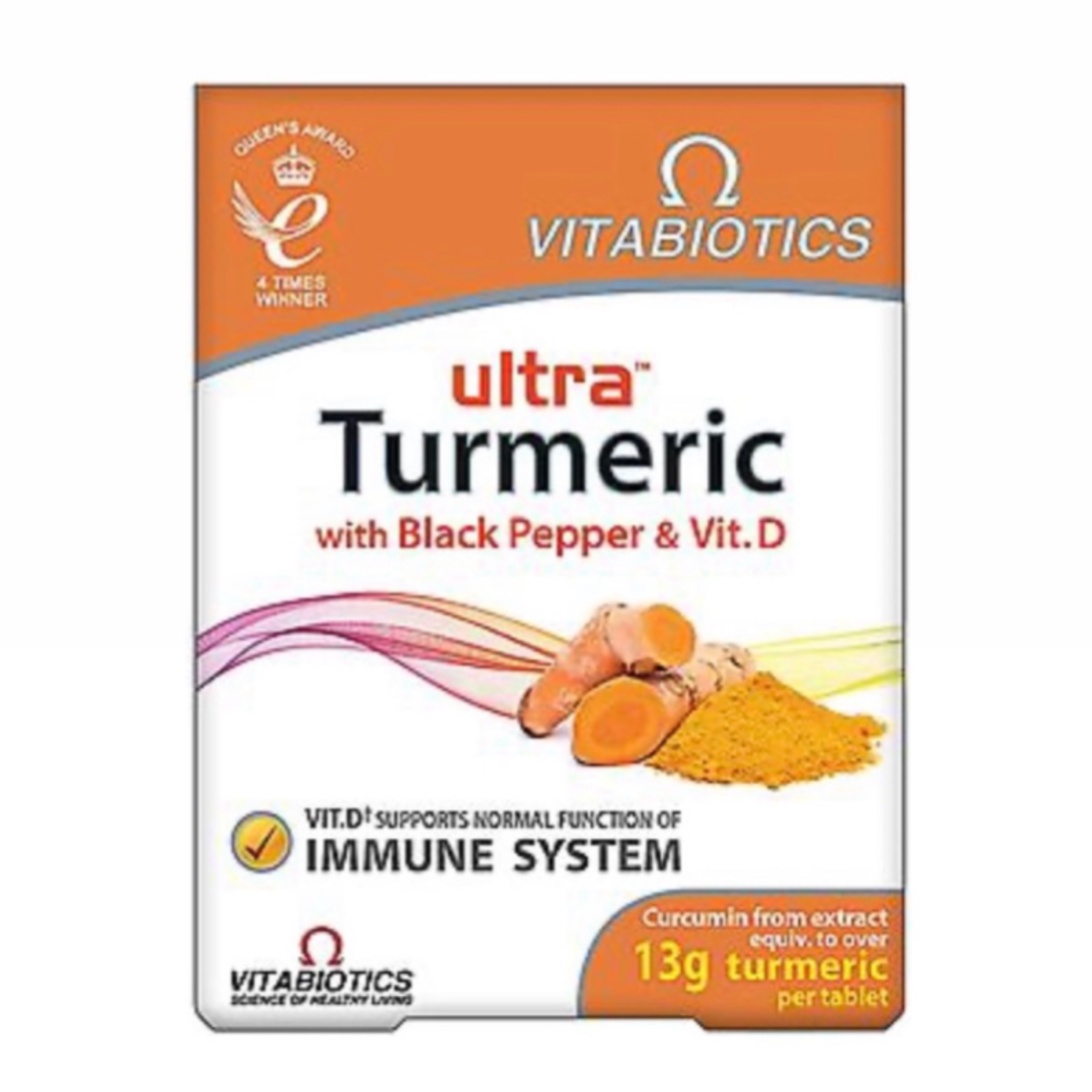 قرص زردچوبه ویتابیوتیکس مدل Ultra Turmeric حاوی فلفل سیاه و ویتامین D