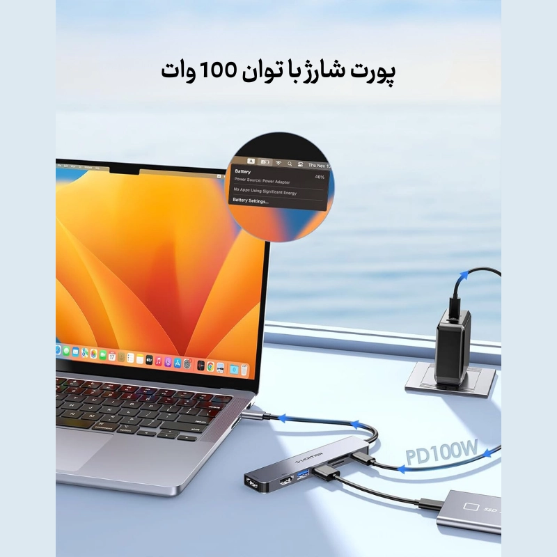 هاب 7 پورت CE45 USB C — تصویر ۸