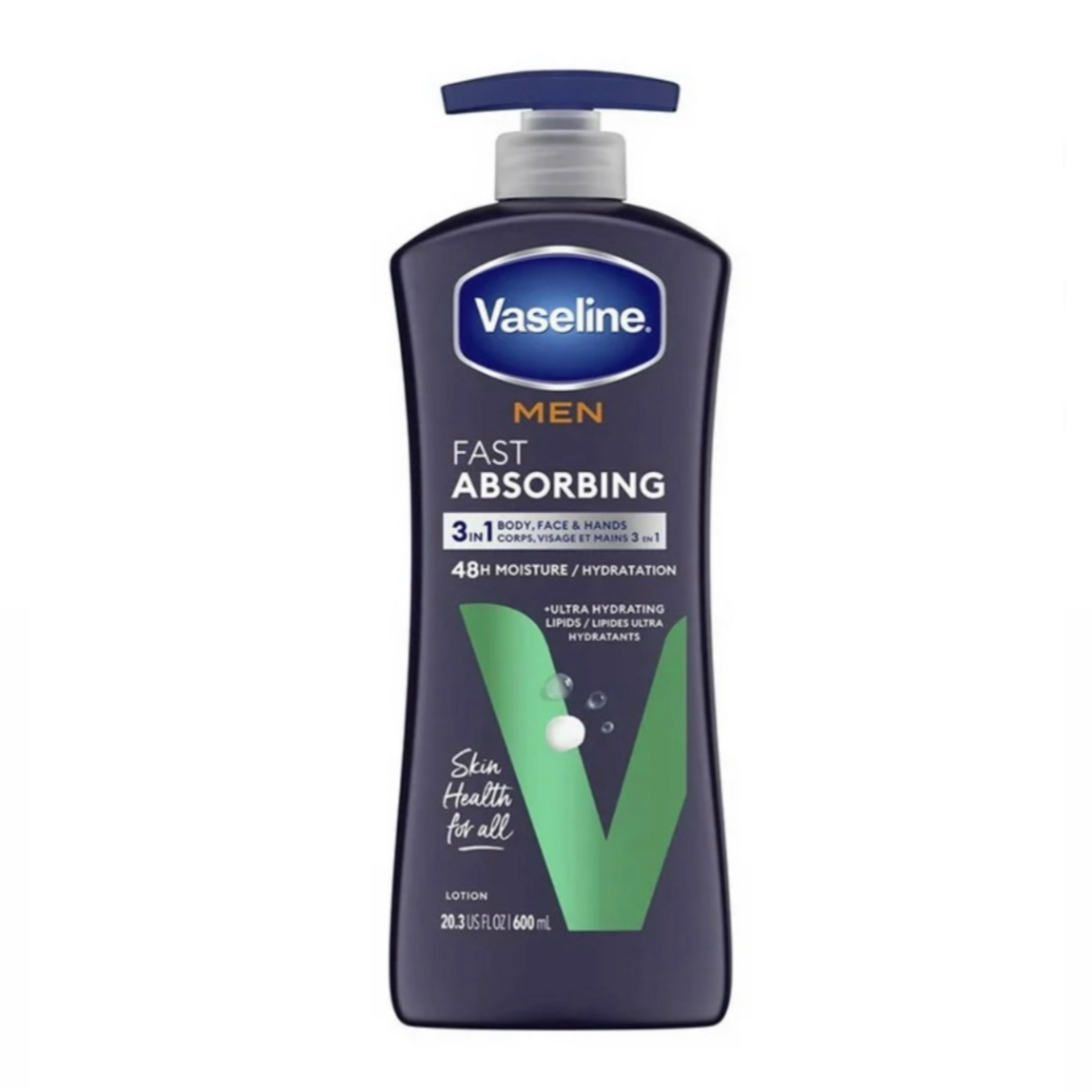 لوسیون بدن وازلین مردانه مدل Fast Absorbing آبرسان سریع جذب 3 در 1 حجم 600 میلیلیتر