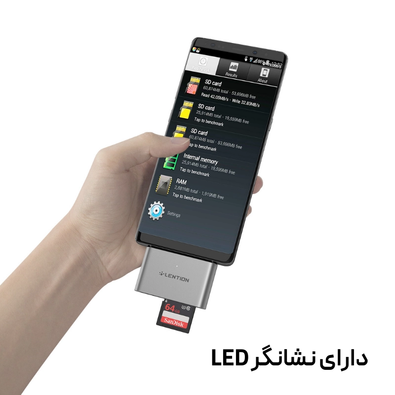 مبدل USB C به CS15 SD MicroSD &amp; USB 3.0 — تصویر ۸