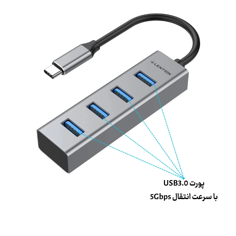 هاب 4 پورت C22s USB C — تصویر ۳