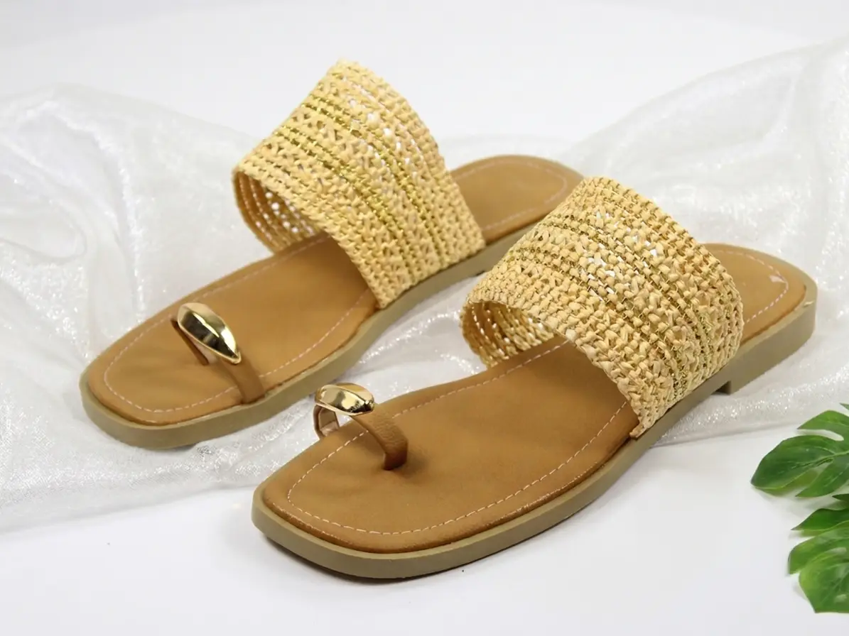 صندل حصیری گلدن فینگر زارا | Golden finger Zara — تصویر ۲