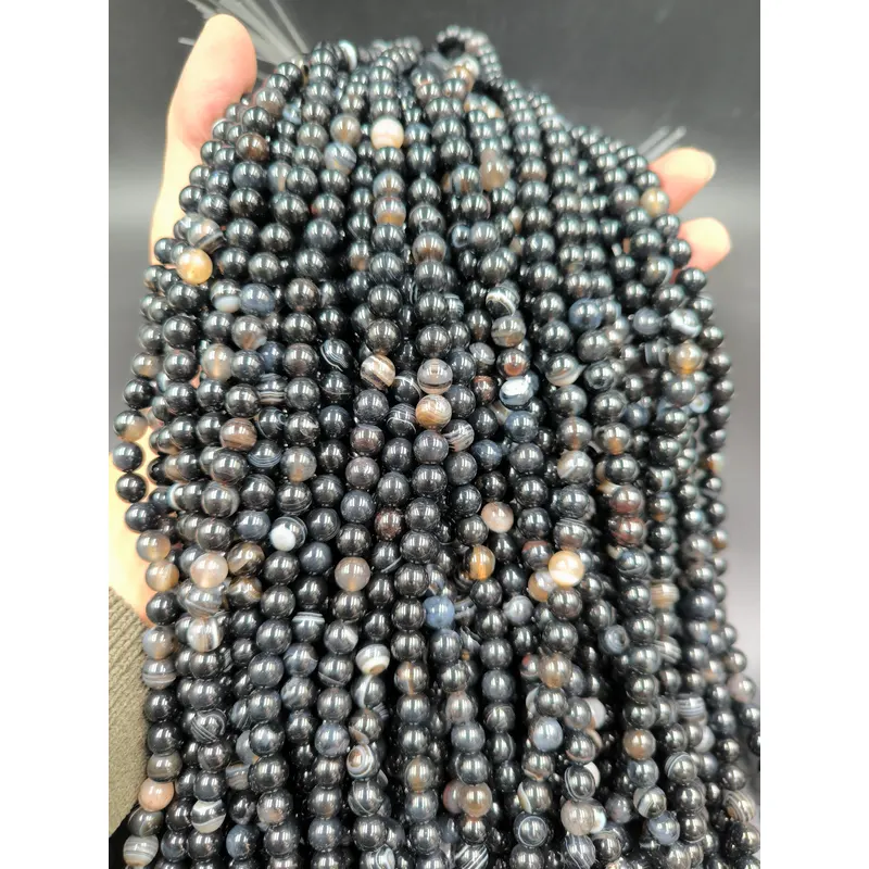 ریسه سنگ عقیق سلیمانی سایز 8 میلیمتر کد 7767