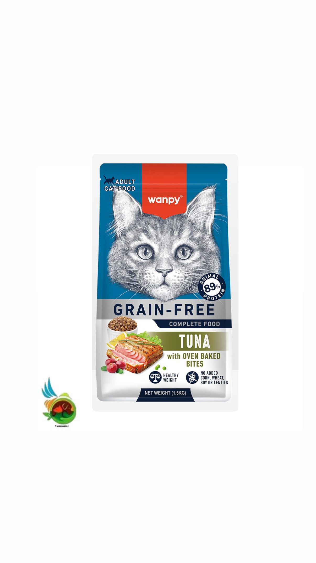 غذای خشک گربه بالغ ونپی بدون غلات طعم تن Wanpy adult cat food grain free with tuna (فله ای)