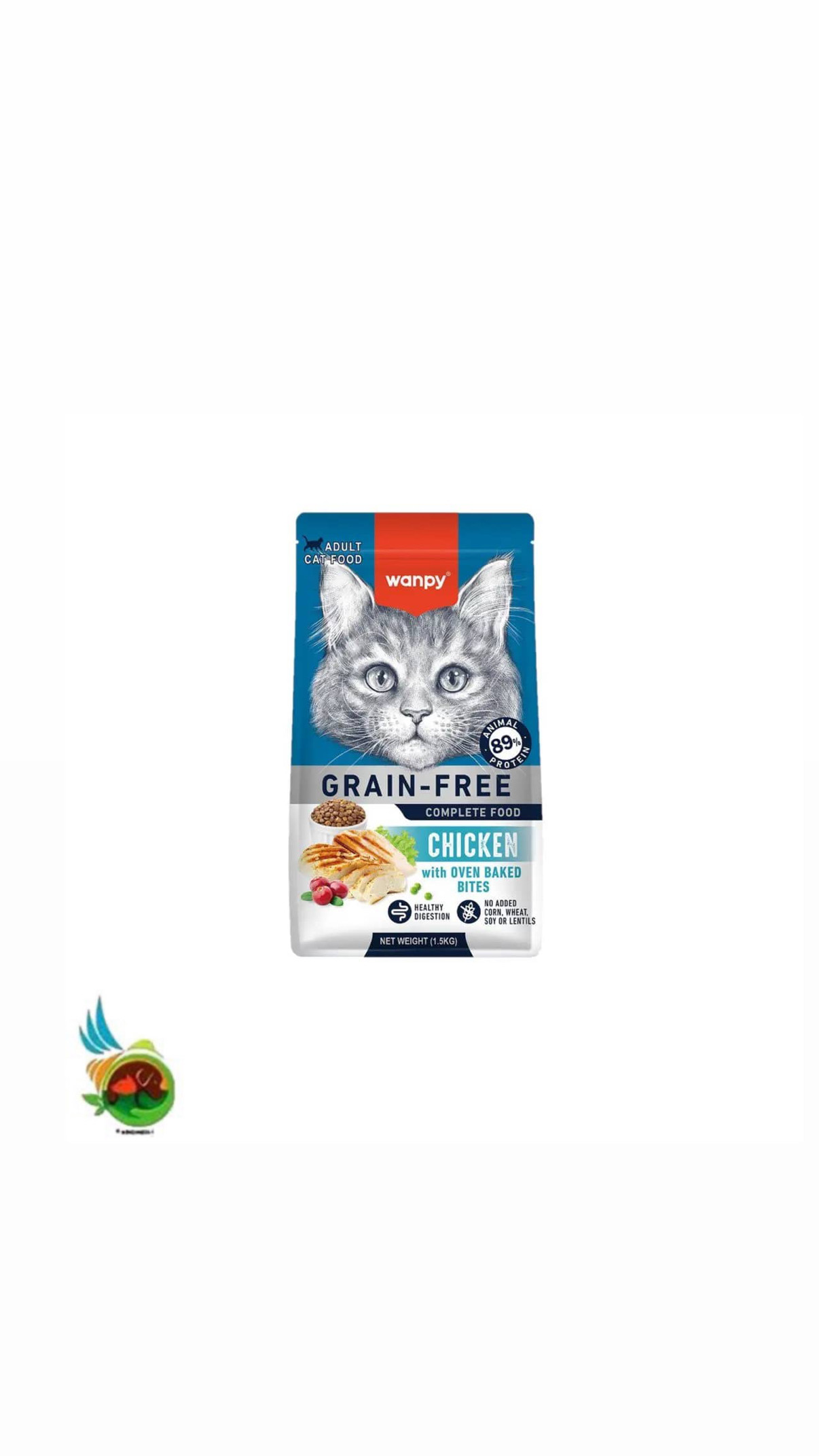 غذای خشک گربه بالغ ونپی بدون غلات طعم مرغ Wanpy adult cat food grain free with chicken (فله)