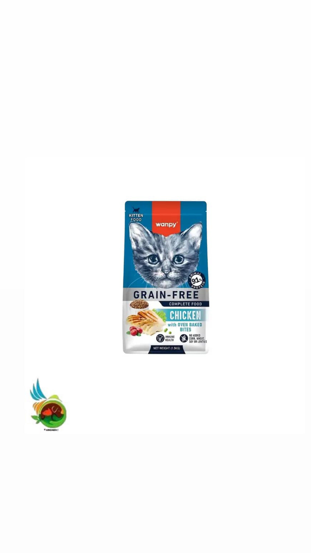 غذای خشک بچه گربه ونپی بدون غلات طعم مرغ Wanpy kitten cat food grain free with chicken (فله)