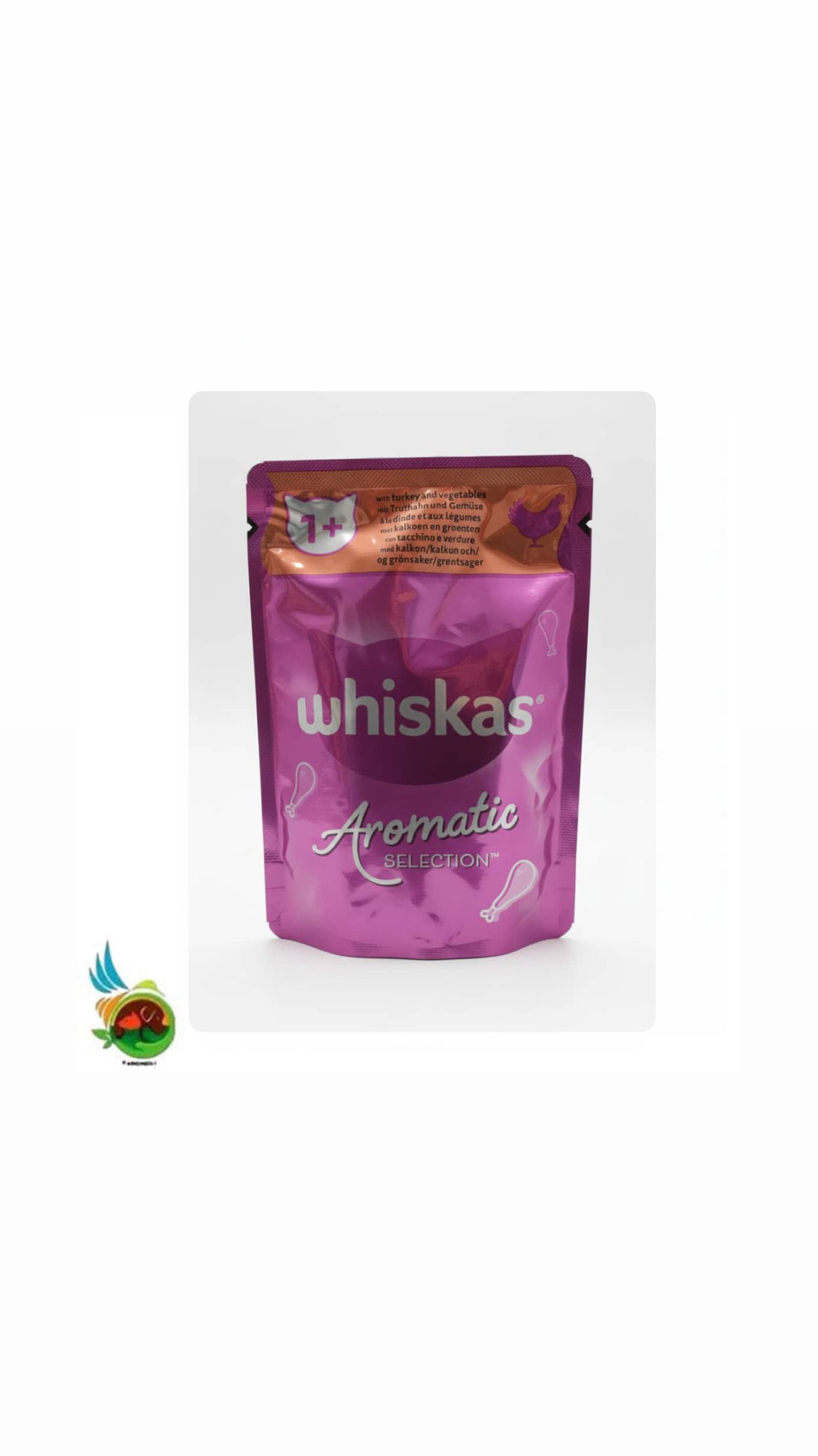پوچ گربه بالغ آروماتیک سلکشن ویسکاس طعم بوقلمون و سبزیجات در سس Whiskas with turkey and vegetables وزن ۸۵ گرم