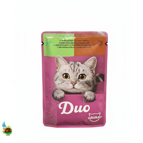 پوچ گربه بالغ ویسکاس طعم بره و اردک Whiskas with lamb and duck وزن ۸۵ گرم