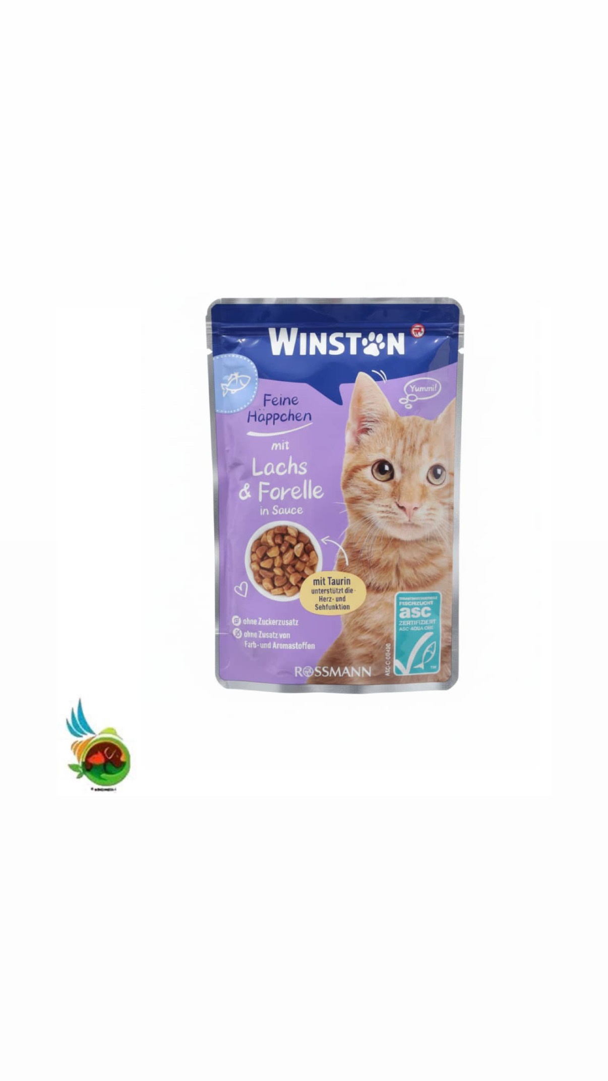 پوچ گربه وینستون طعم سالمون و قزل آلا در سس Winston mit lachs &amp; forelle in sauce وزن ۱۰۰ گرم