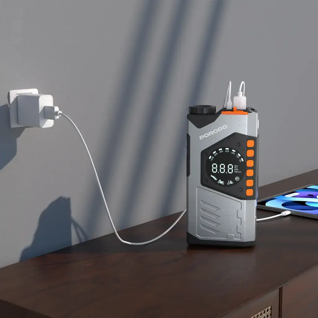 پاوربانک و ابزار چندکاره پرودو ۱۰,۰۰۰ میلی‌آمپر مدل Porodo VoltBoost 10000mAh Compact Utility Tool – Gray — تصویر ۳