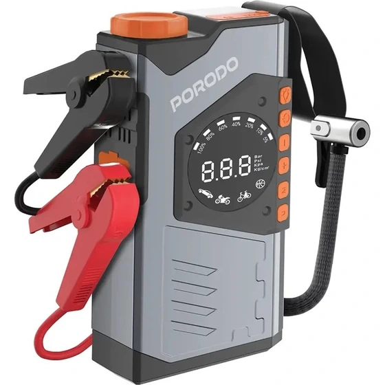 پاوربانک و ابزار چندکاره پرودو ۱۰,۰۰۰ میلی‌آمپر مدل Porodo VoltBoost 10000mAh Compact Utility Tool – Gray — تصویر ۲