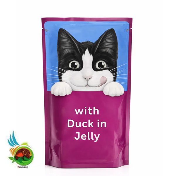 پوچ گربه فلیکس با طعم اردک در ژله Felix with duck in jelly وزن ۸۵ گرم