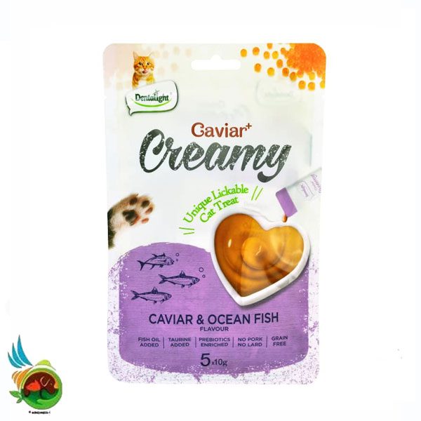 بستنی گربه دنتالایت طعم خاویار و ماهی اقیانوسی Dentalight creamy caviar &amp; ocean fish بسته ۵ عددی — تصویر ۲