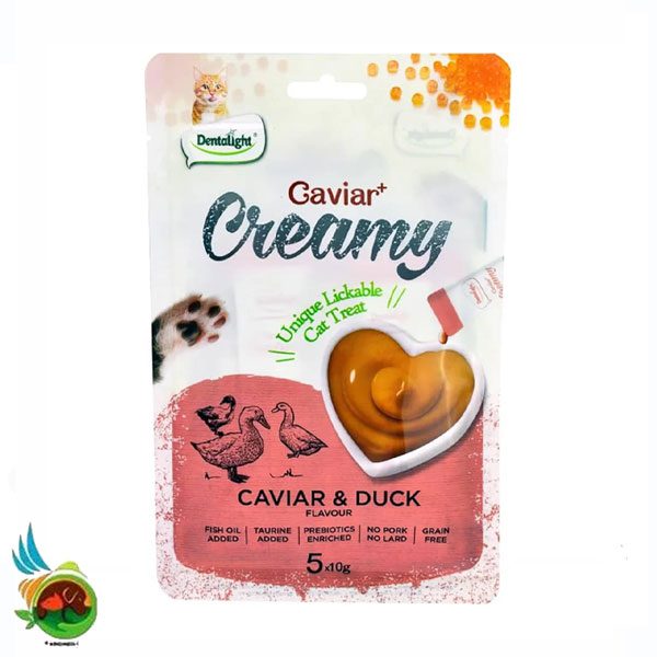 بستنی گربه دنتالایت طعم خاویار و اردک Dentalight creamy caviar &amp; duck بسته ۵ عددی