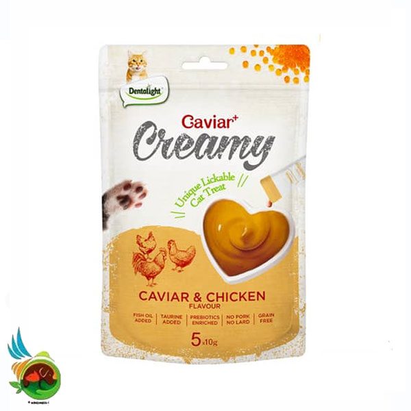 بستنی گربه دنتالایت طعم خاویار و مرغ Dentalight creamy caviar &amp; chicken بسته ۵ عددی — تصویر ۲