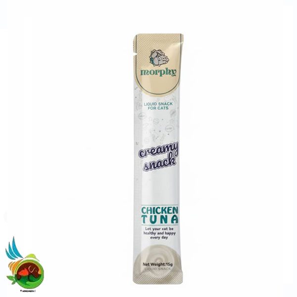 بستنی گربه مورفی طعم مرغ و تن Murphy creamy snack chicken &amp; tuna وزن ۱۵ گرم — تصویر ۲