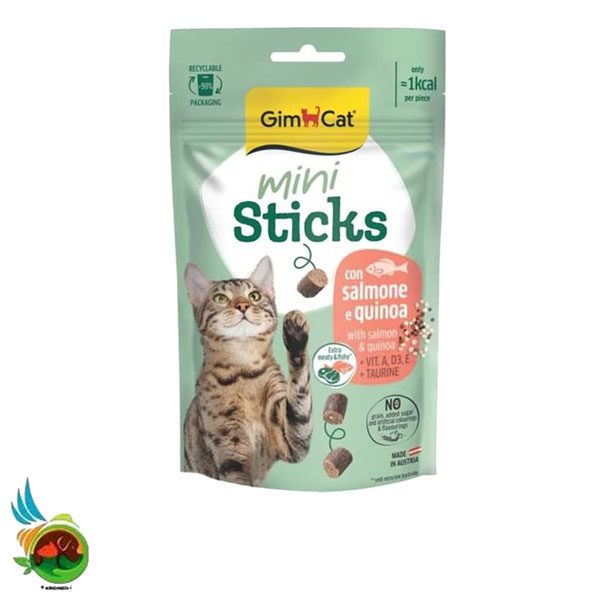 تشویقی گربه مینی استیک جیم کت طعم سالمون و کینوا Gimcat mini sticks with salmon &amp; quinoa وزن 50 گرم
