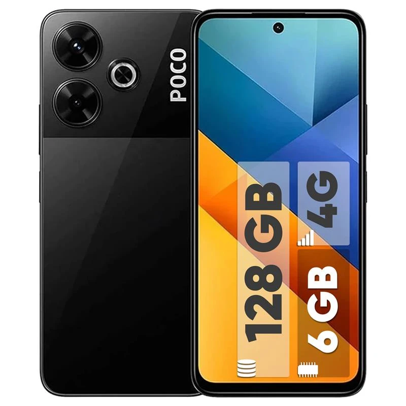 گوشی شیائومی Poco M6 4G حافظه 128 گیگابایت با رم 6 گیگابایت