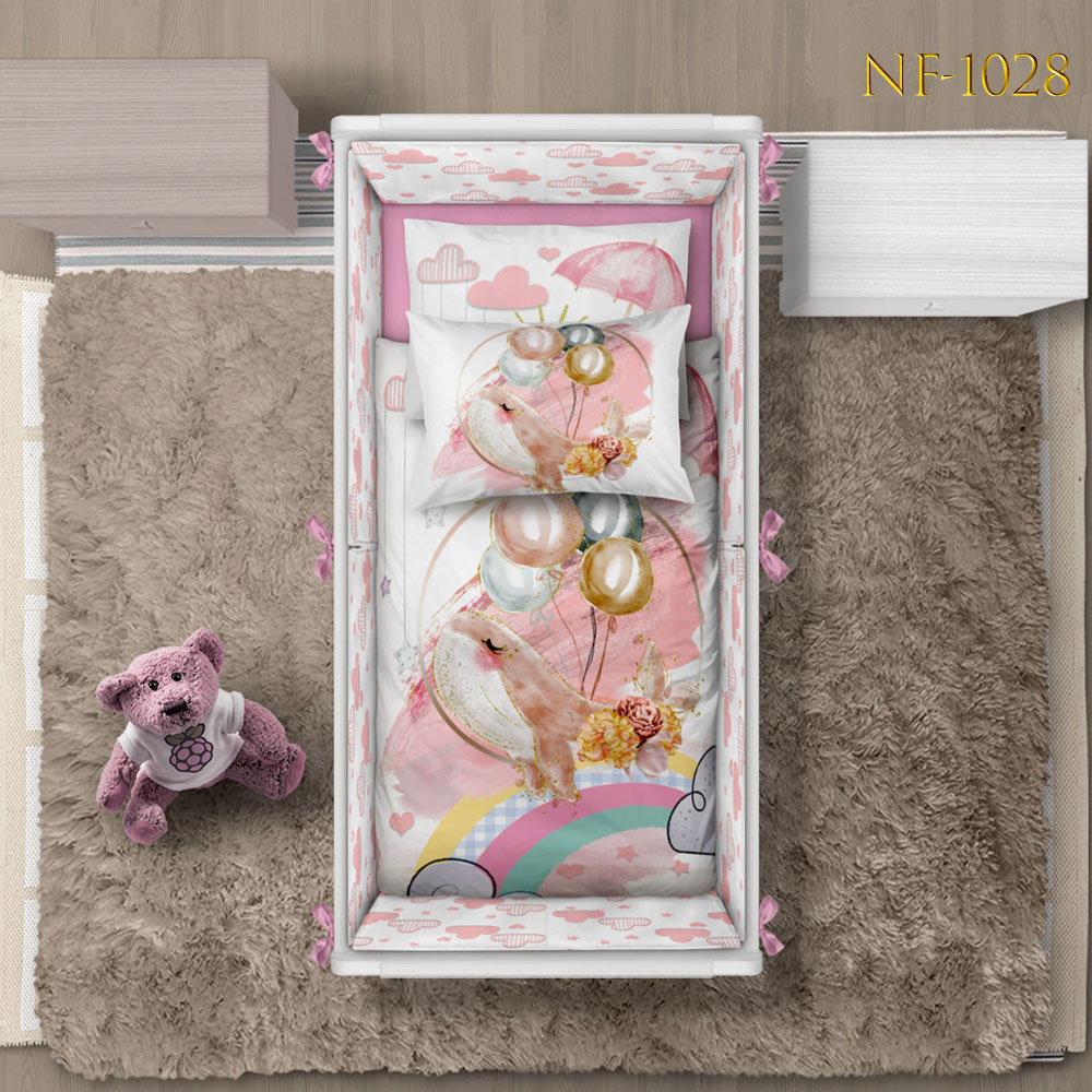روتختی نوزادی طرح نهنگ صورتی NF-1028 — تصویر ۲