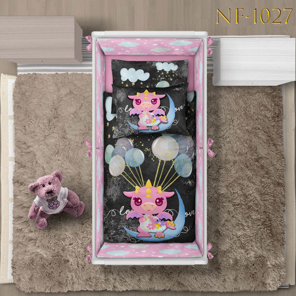 روتختی نوزادی طرح بچه اژدهای صورتی NF-1027 — تصویر ۲