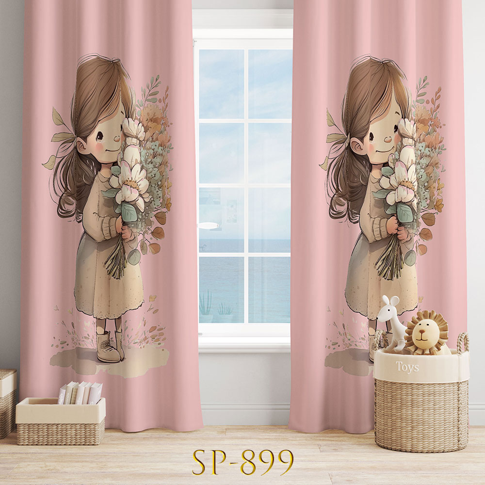 پرده پانچ طرح دختر گلفروش SP-899 — تصویر ۲