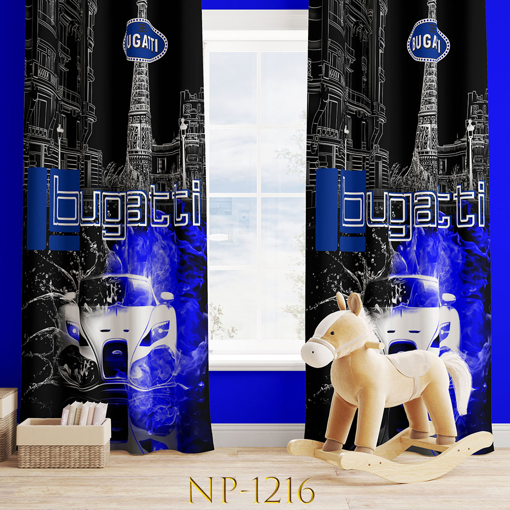 پرده پانچ طرح ماشین بوگاتی NP-1216 — تصویر ۲